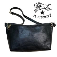 極美品 イルビゾンテ ショルダーバッグ ボディバッグ レザー ブラック