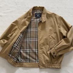 バーバリーズ スイングトップ ノバチェック ホースロゴ刺繍 ベージュ L