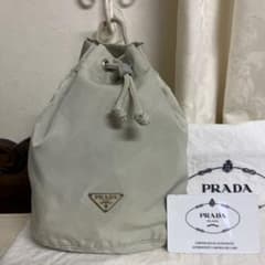 PRADA プラダ 巾着 ポーチ ミニバッグ 白タグ ギャランティカード付