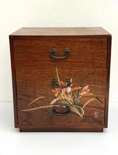 会津やまごの桐 桐工芸 蒔絵 小箪笥 ミニチェスト 2段 - メルカリ