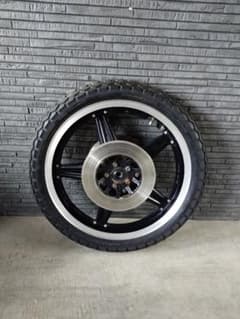 CB250T CB400T ホークタイヤスプロケ付きホイールバリ山