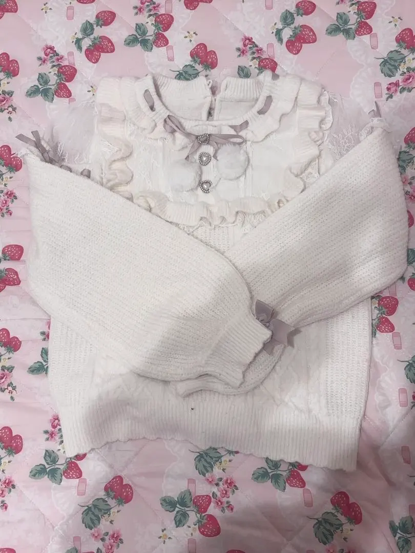 2026年最新】LIZLISAポンポンリボンレースヨークニットトップスの人気