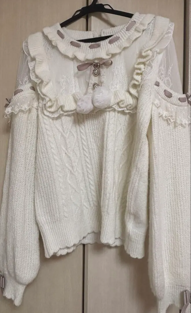 2026年最新】LIZLISAポンポンリボンレースヨークニットトップスの人気