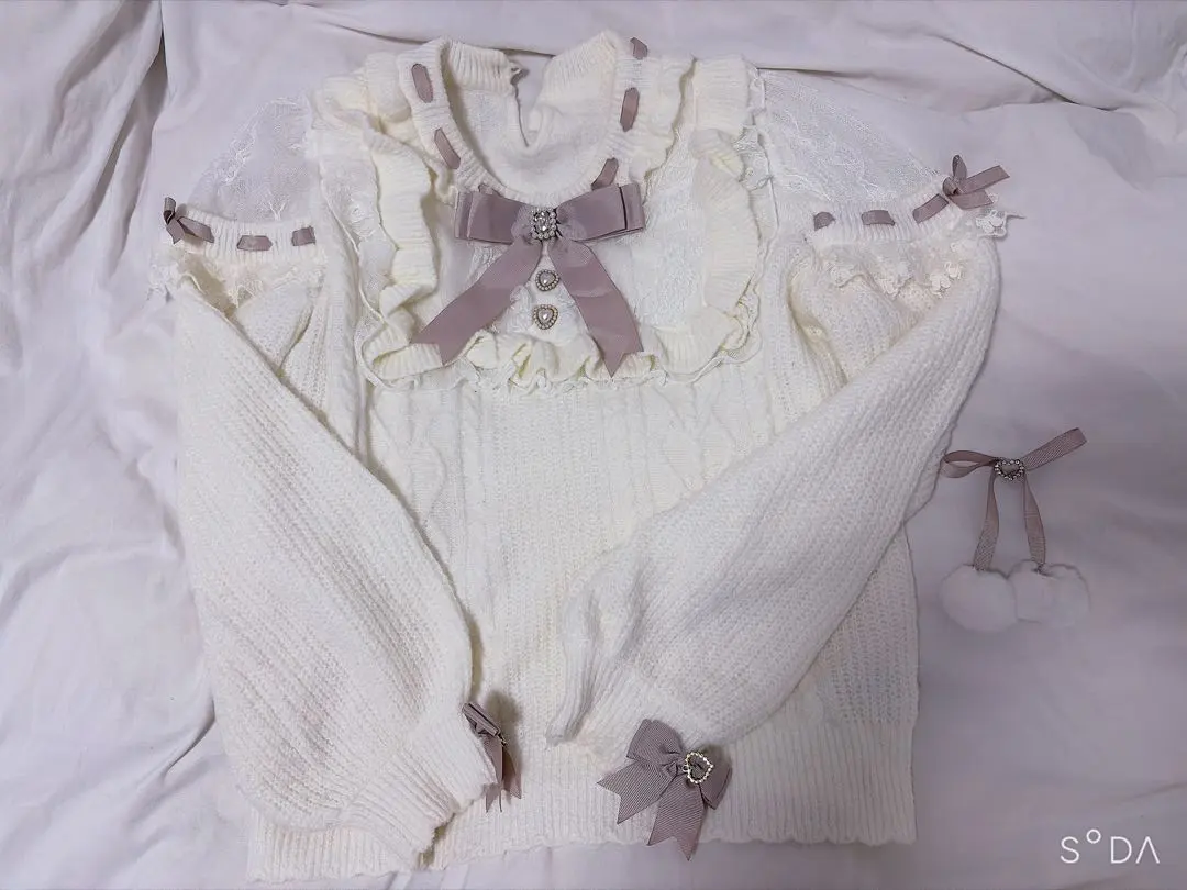 2026年最新】LIZLISAポンポンリボンレースヨークニットトップスの人気