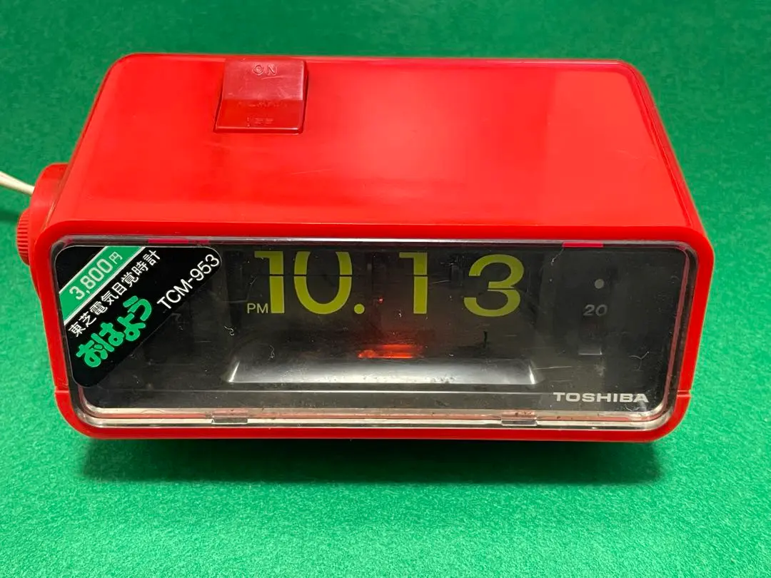 未使用東芝パタパタ時計TCM-953 緑TOSHIBA レトロ昭和