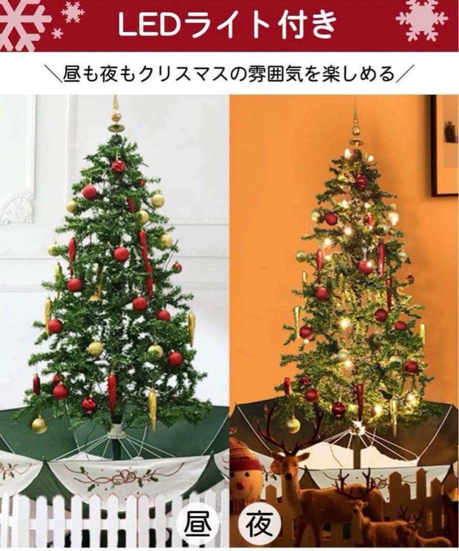 メリークリスマス】雪降るクリスマスツリ 170cm/ 楽しい演出 LEDライト