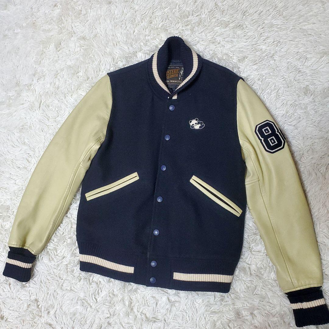 美品 ヒステリックグラマー パンダマニア刺繍 スタジャン レザー