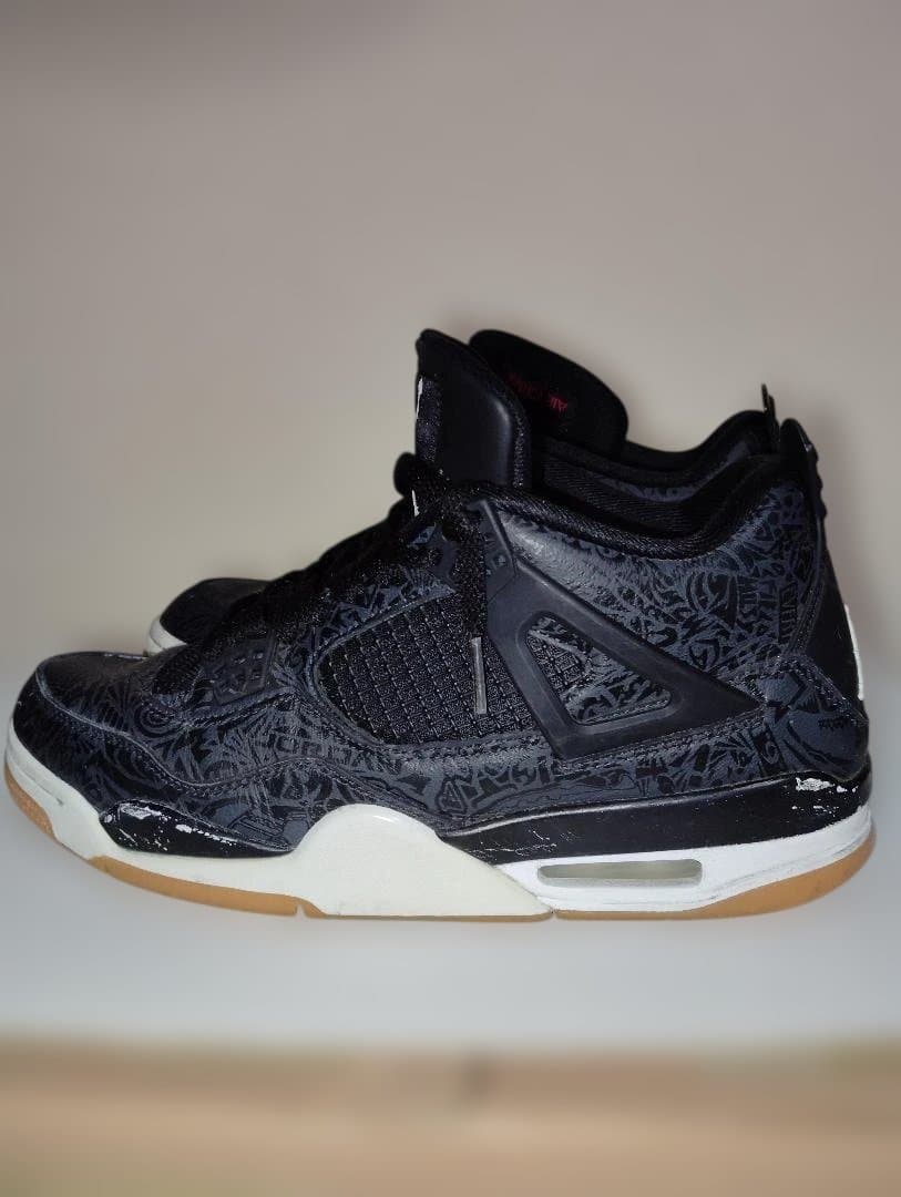 靴 NIKE 27.5cm AIR JORDAN 4 LASER BLACK GUM