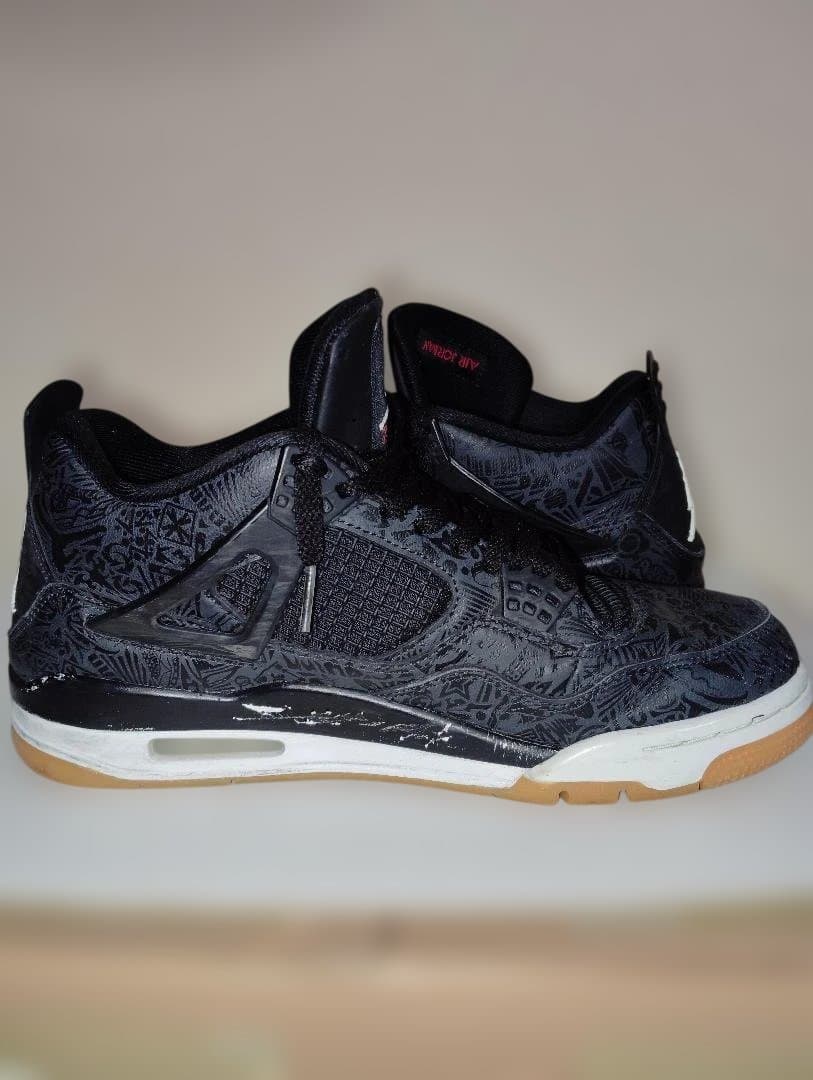 靴 NIKE 27.5cm AIR JORDAN 4 LASER BLACK GUM