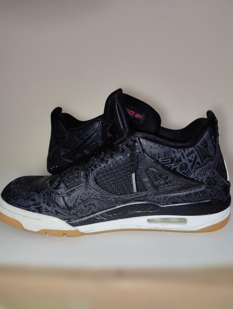 靴 NIKE 27.5cm AIR JORDAN 4 LASER BLACK GUM