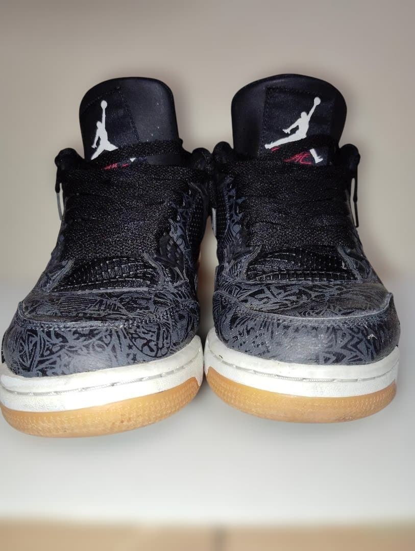 靴 NIKE 27.5cm AIR JORDAN 4 LASER BLACK GUM