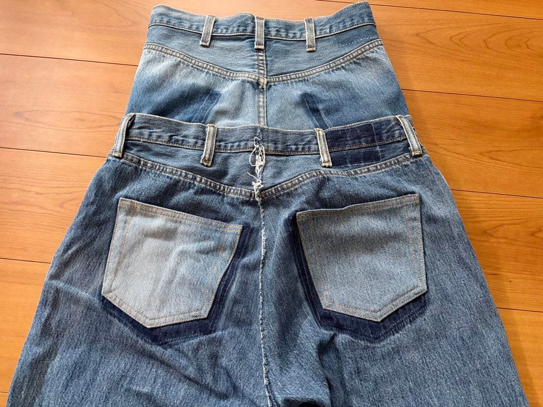 QUIITO キート リメイクデニム ダブルウエスト ヴィンテージ ハイ