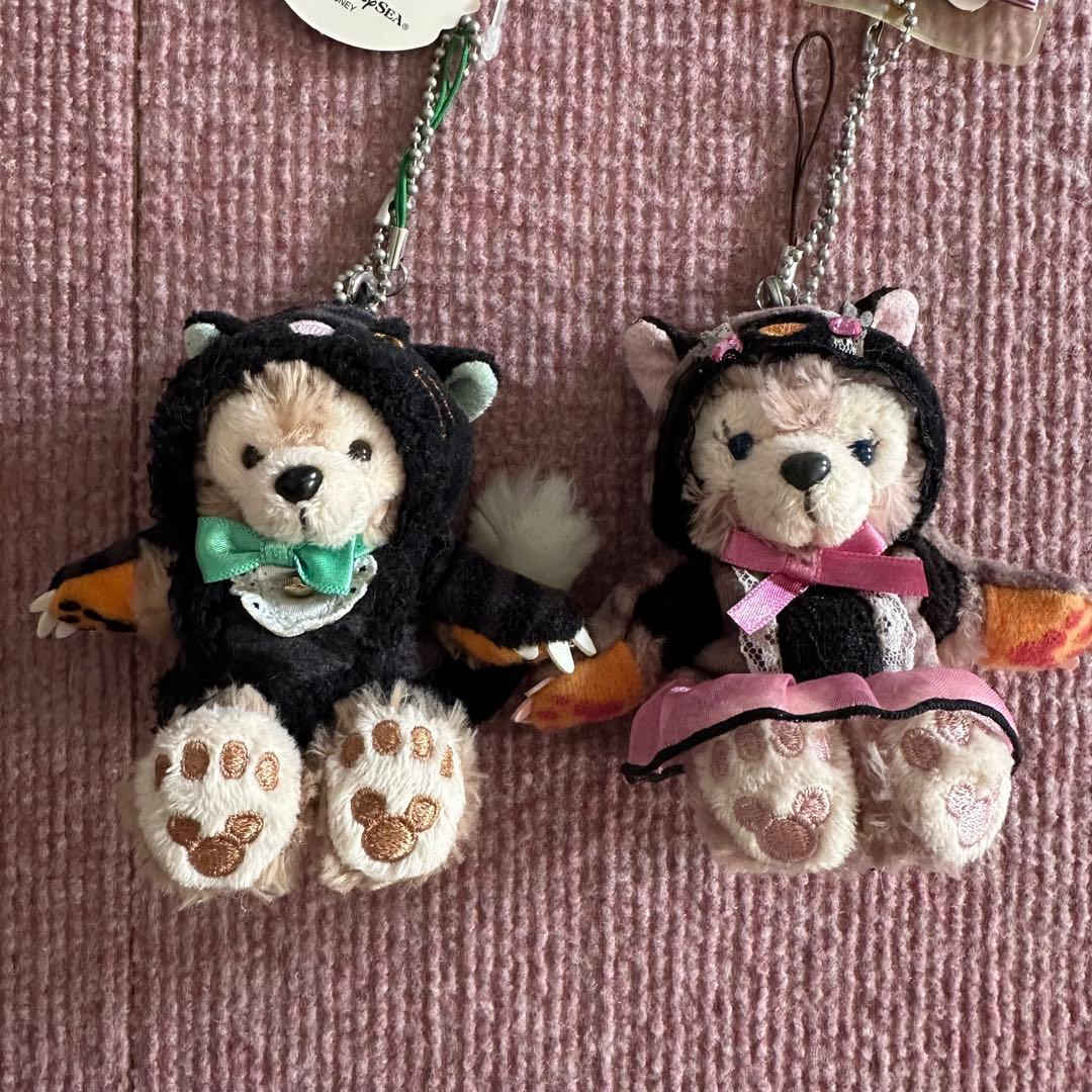 美品】ダッフィー シェリーメイ ぬいぐるみストラップ ハロウィン