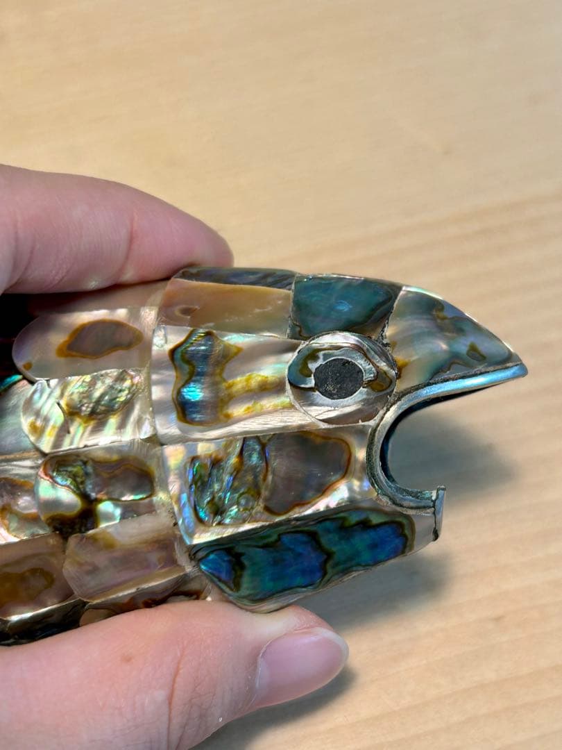 アバロンシェル 魚型オブジェ 約15cm