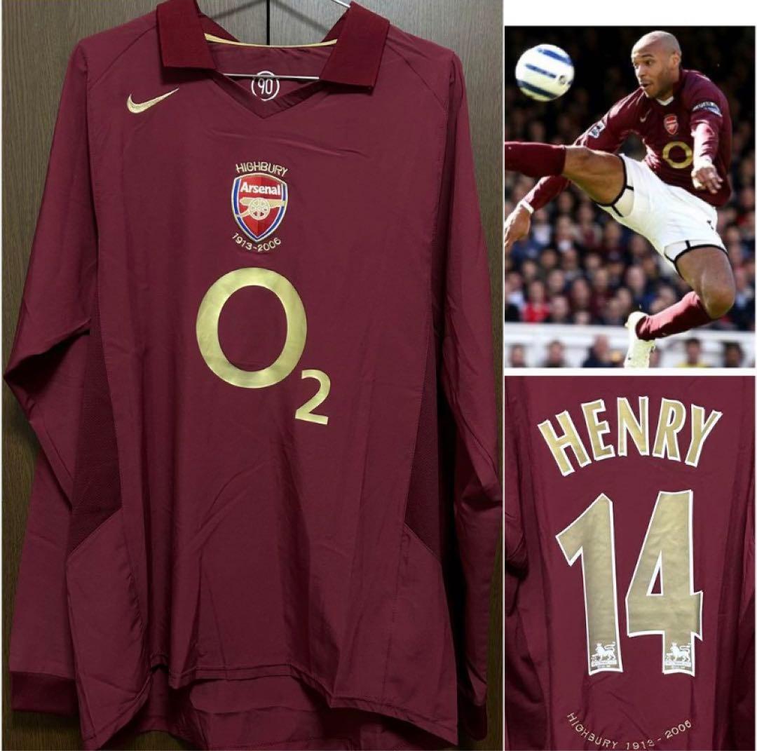 05/06 ティエリアンリ o2 アーセナル ユニフォーム 長袖 L - メルカリ