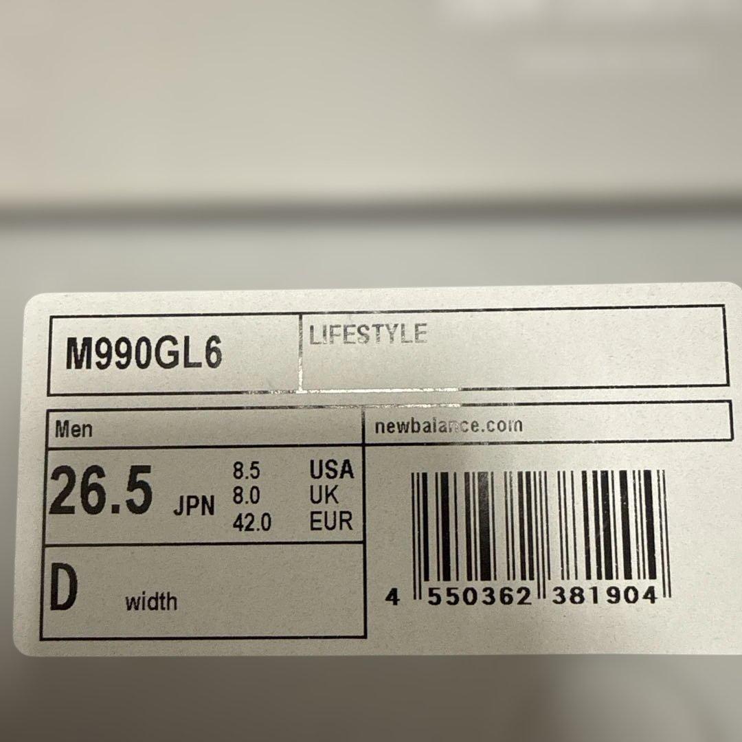 靴 New Balance M990GL6 26.5cm