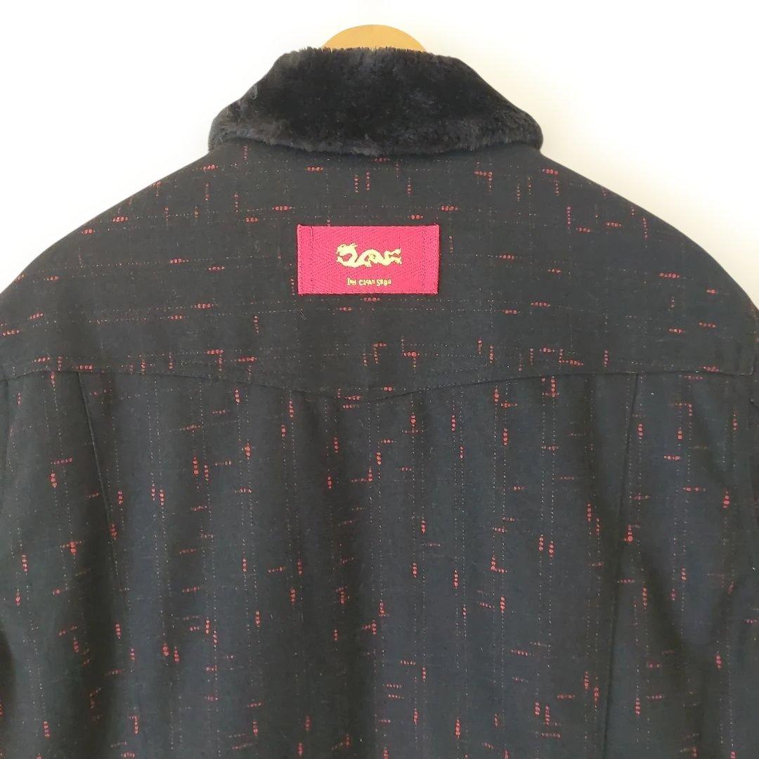 の*り様 クリームソーダ ボア ブルゾン カスリ柄 ネップ柄 ピンク