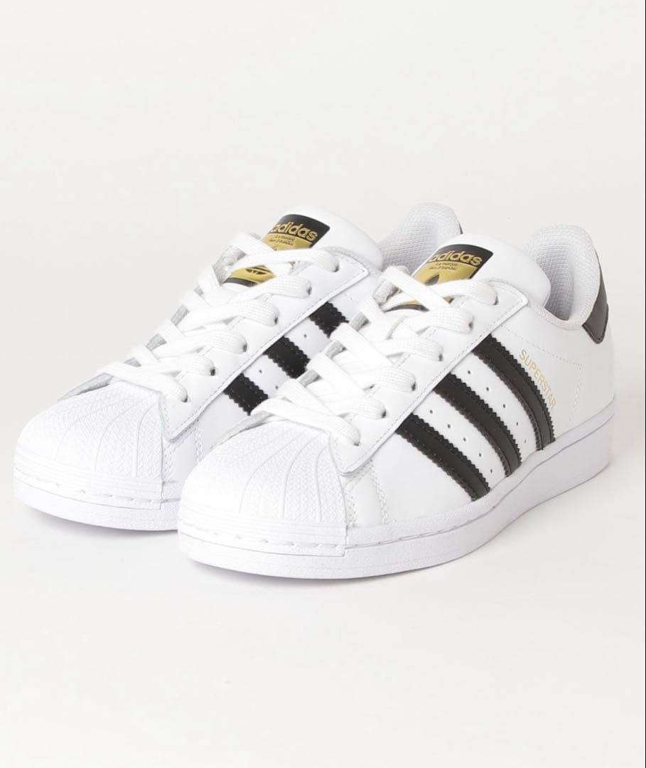 新品】スーパースター金べろホワイト×ブラック 27cm - メルカリ