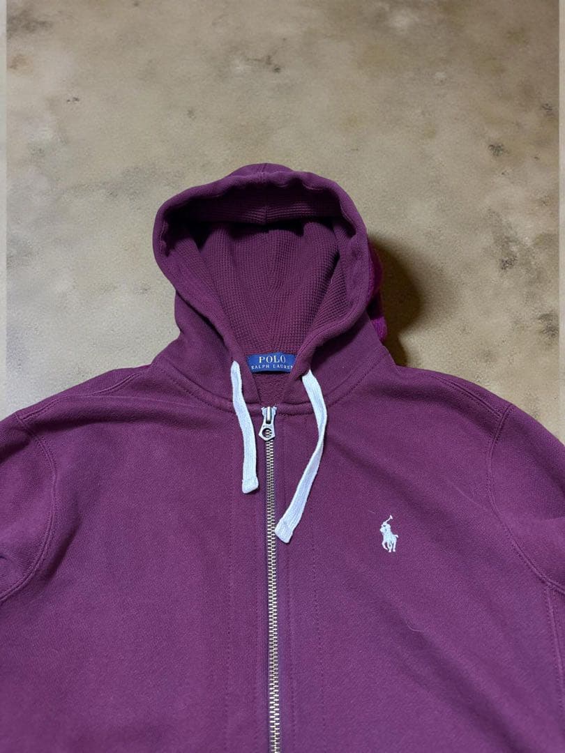 好配色】ラルフローレン ジップパーカー 短丈 現行タグ 裏起毛 フード
