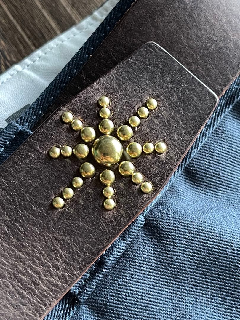 オーダー品 ディッキーズ874専用スタッズベルト ダークブラウン 真鍮