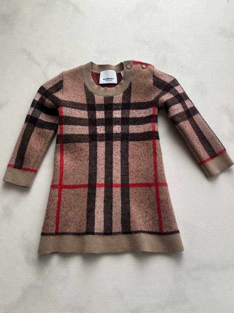 BURBERRY チェック柄ワンピース 12M - メルカリ