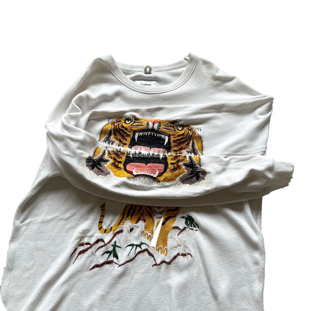 完売 未使用 ダブレット エンブロイダリー サーマル シャツ ロンT 刺繍