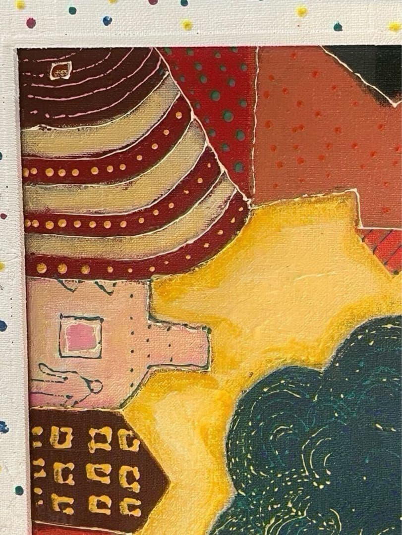 綿引明浩 無題 油彩 抽象画 20号 大作 サインあり 東京藝術大学院卒 一点物