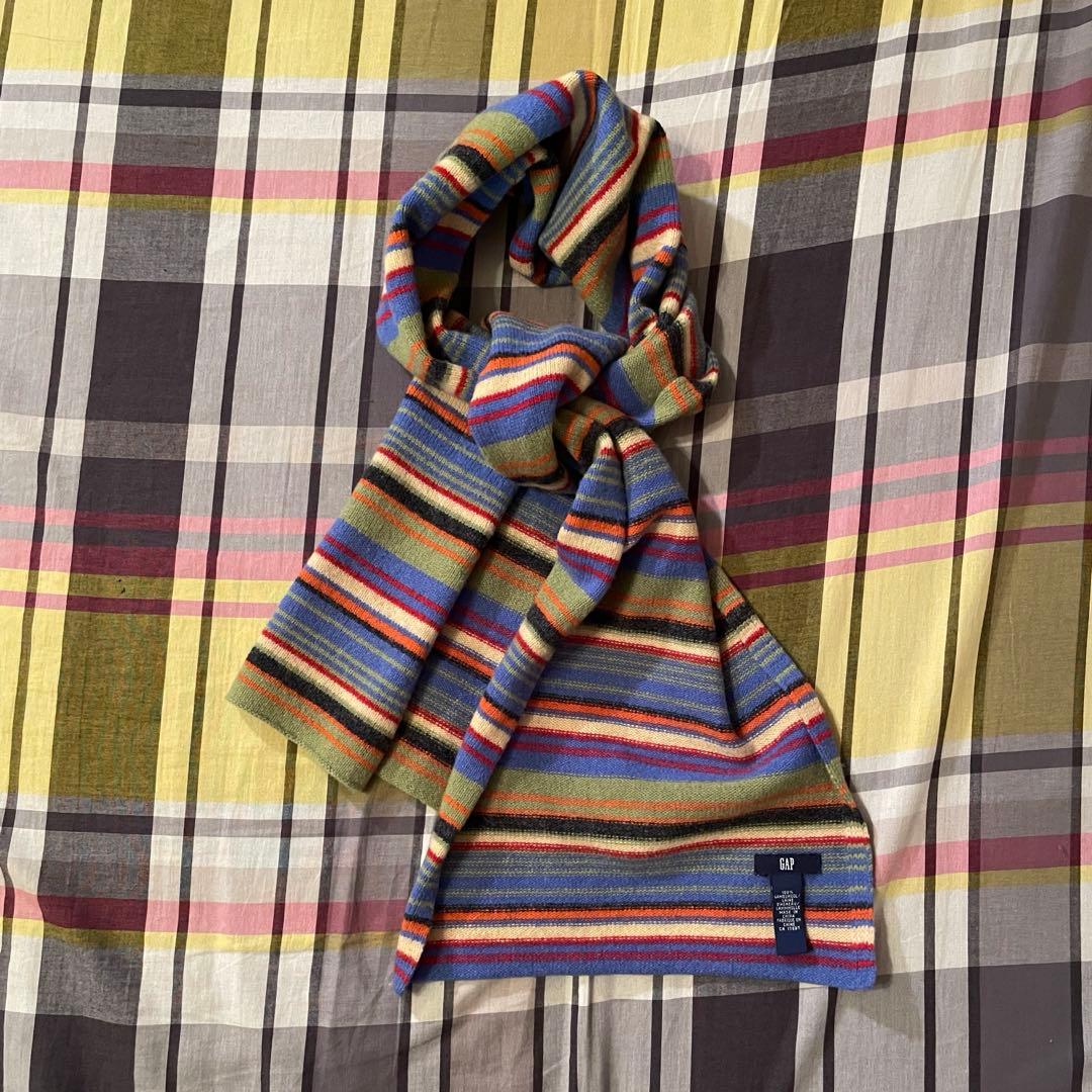 90s OLD GAP マルチボーダー　マフラー　シティーボーイ　y2k cityboy oldgap マルチボーダー マフラー テック グランジ - メルカリ