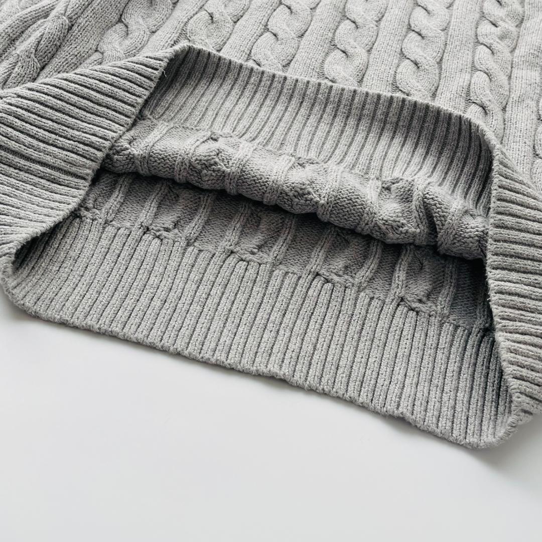 ポロラルフローレン ケーブルニット コットン100% 刺繍ロゴ L相当