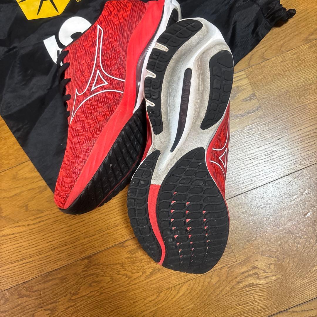 Mizuno スパイクシューズ 26.0cm レッド 収納袋付きウェーブライダー