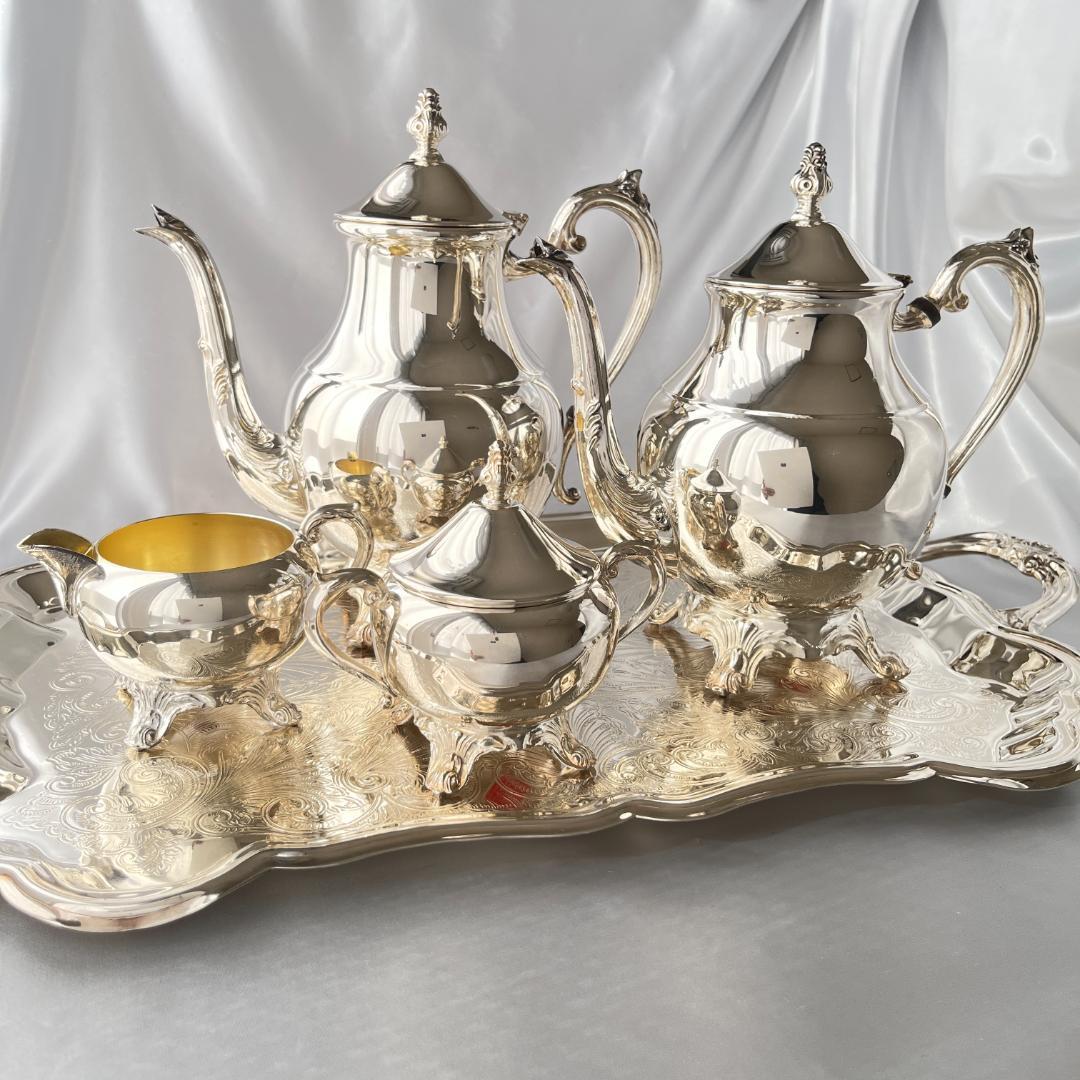 【F.B.Rogers】ティーサービス 5点 ティーポット / トレー