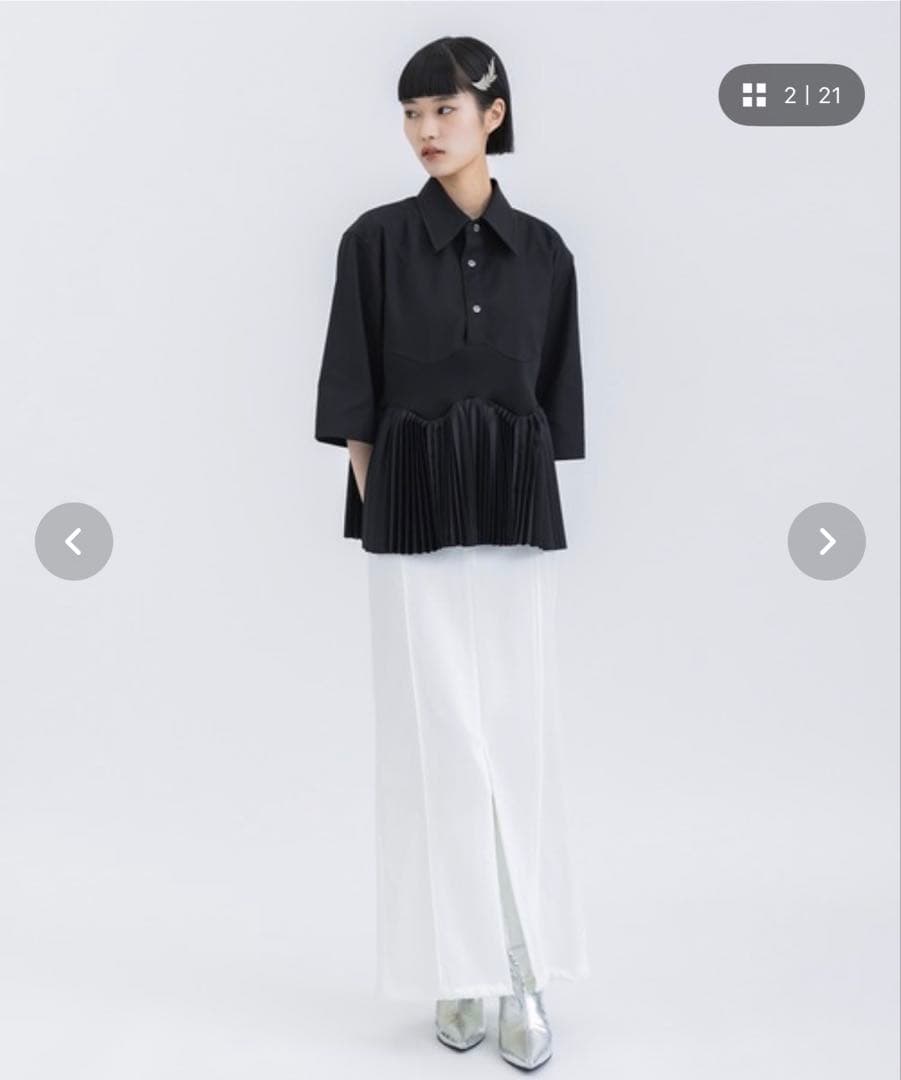 超美品】TOGA PULLA Taffeta pleats shirt 36 - メルカリ