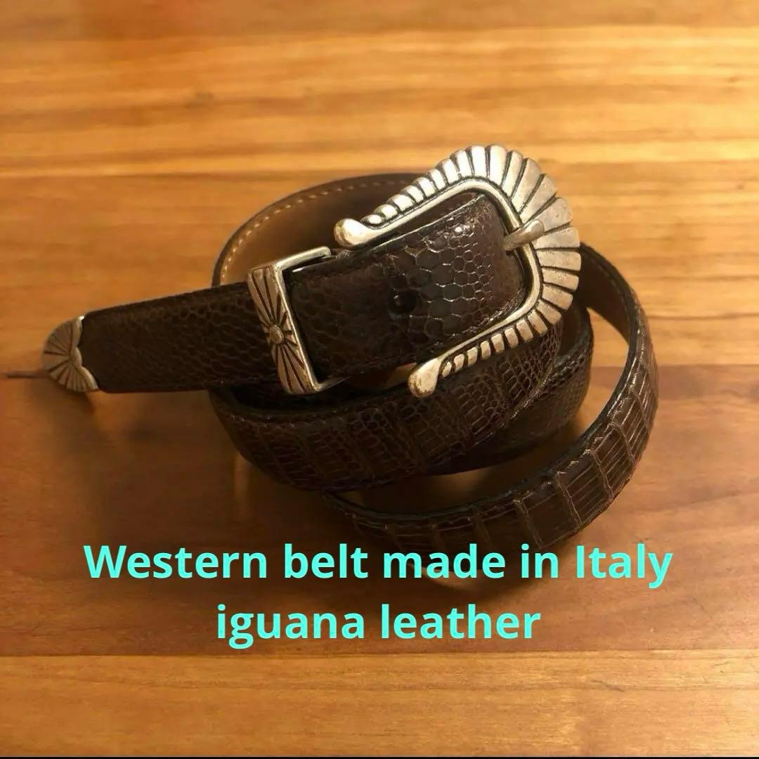 ウェスタンベルト　希少イグアナ皮　made in italy ワイルドスワンズ・パタゴニア正規販売店 GMMSTORE