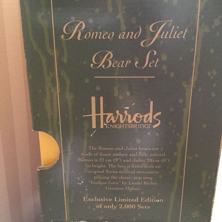 レア❗️シュタイフ　英国　ハロッズ限定品　ロミオとジュリエット　イギリス