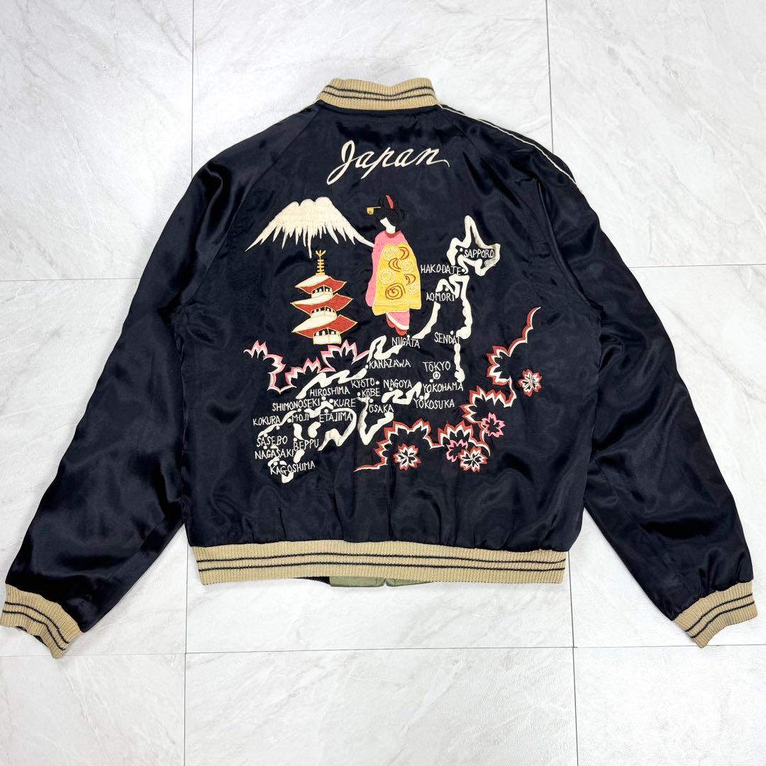 テーラー東洋 リバーシブル スカジャン 舞妓×日本地図 TT10841 Mサイズ