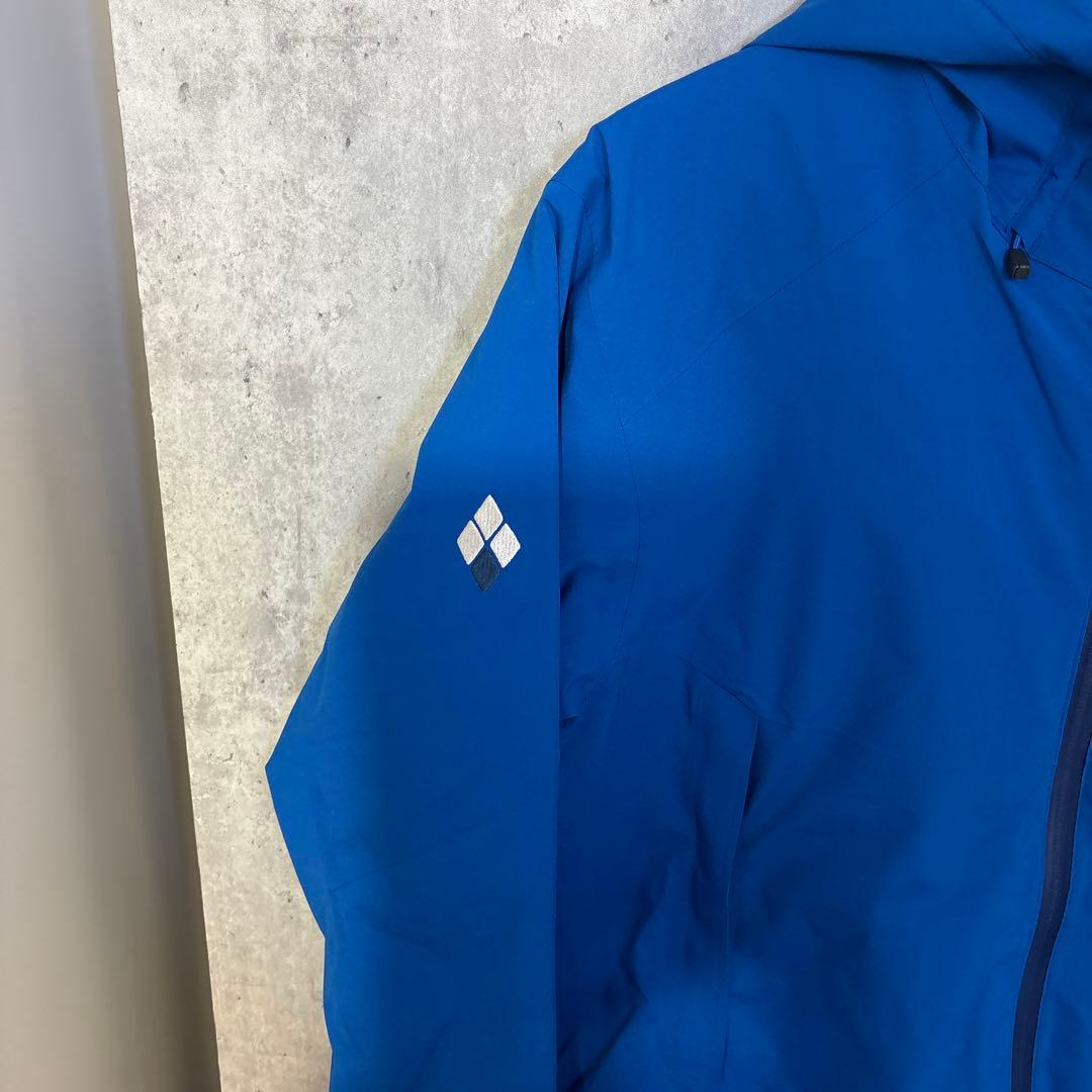美品 】モンベル パウダーステップパーカ ブルー S スノースポーツ