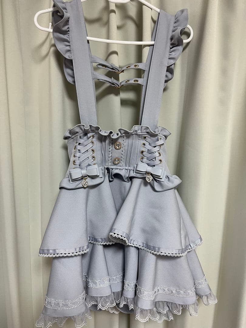 LIZLISA サスペンダー付ティアードスカパン ブルー - メルカリ