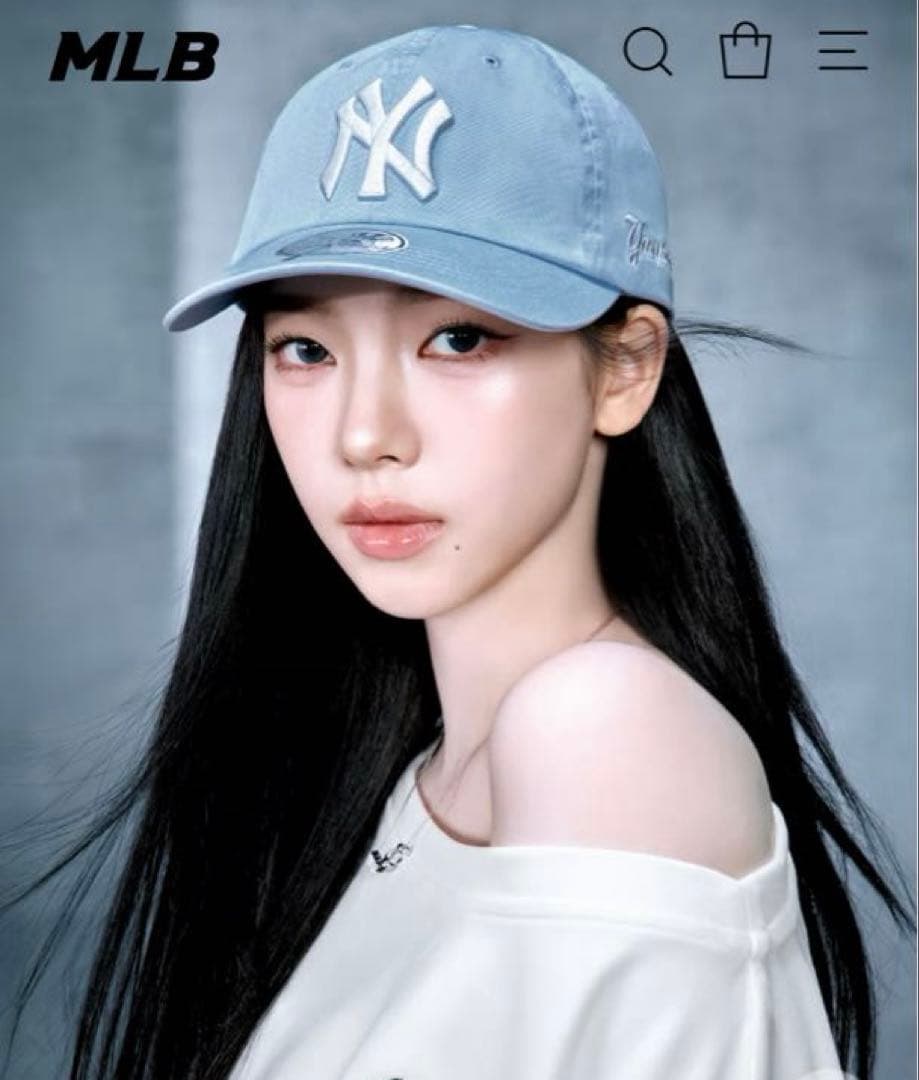 新作 MLB NYキャップ 新作 aespa カリナ着用 ライトブルー - メルカリ