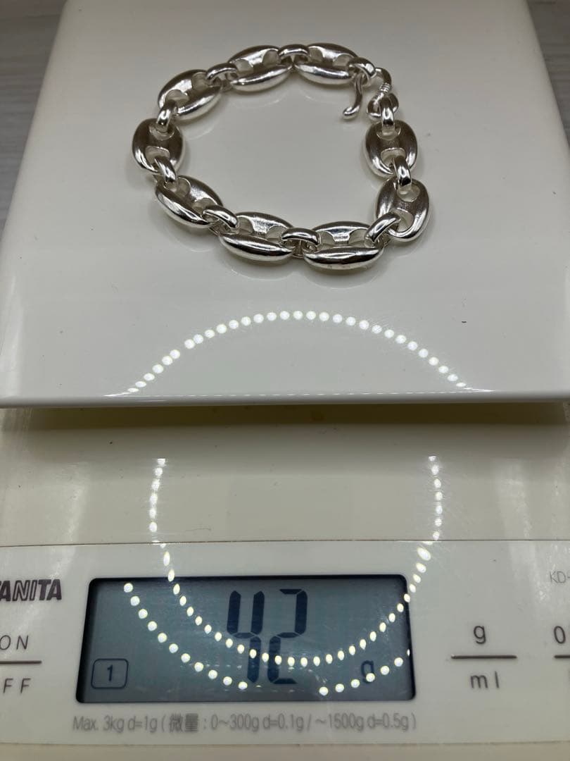 シルバー925刻印 アンカーチェーン 豚鼻 ブレスレット メキシカン