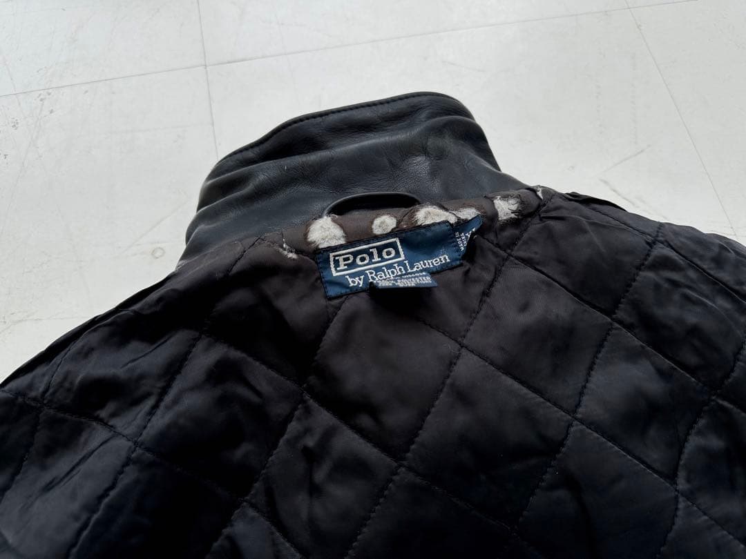 超スペシャル 90s ラルフローレン レザー カーコート XL ブラック
