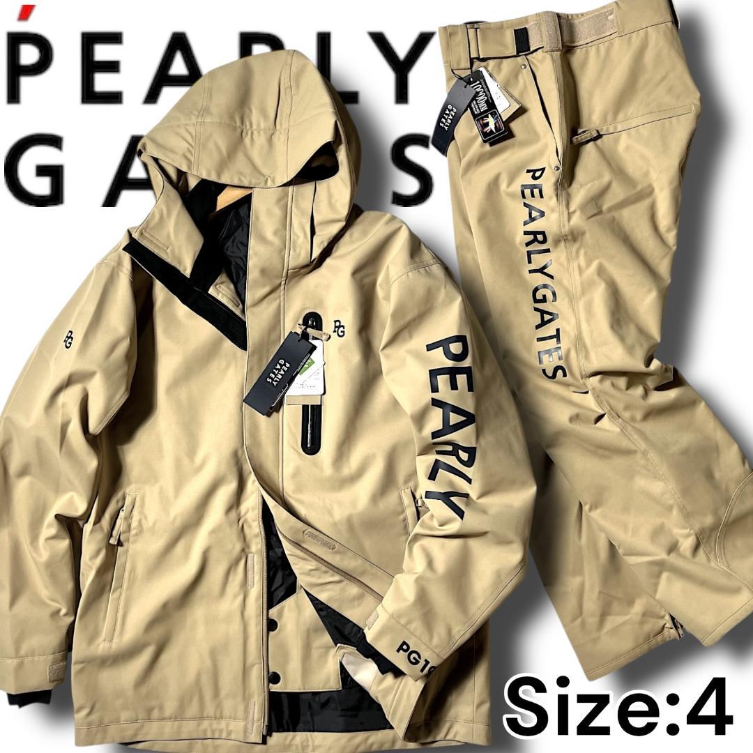 ベージュ パーリーゲイツ 定価10.4万 防水防風 上下セット スノーウェア M ベージュ パーリーゲイツ 定価10.4万 防水防風 上下セット スノー