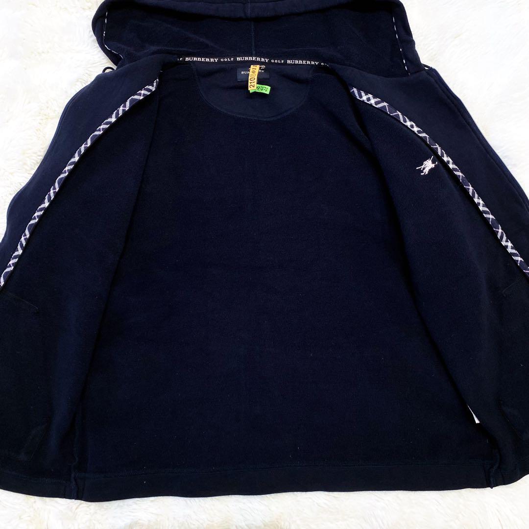 大きいサイズ】バーバリー ゴルフ ノバチェック パーカー ネイビー