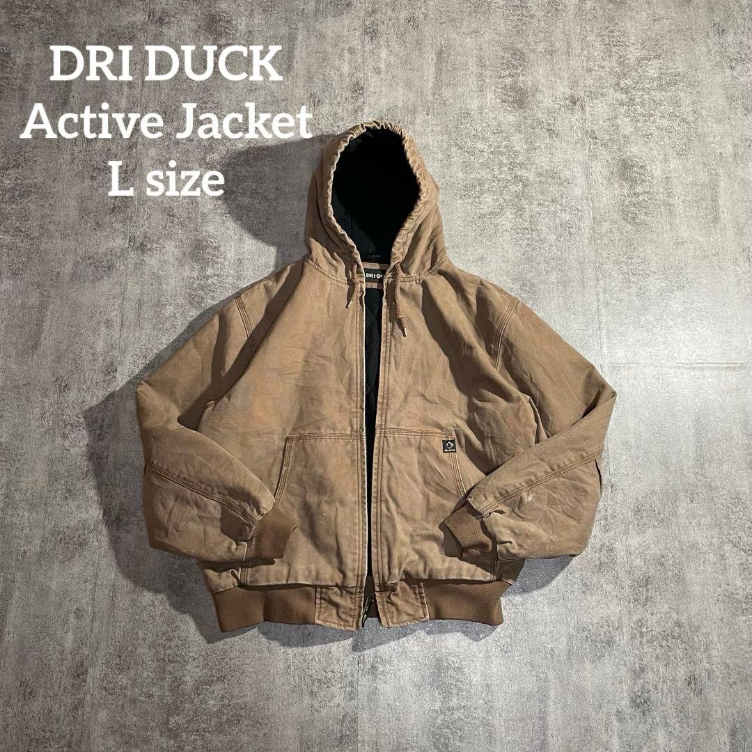90-00sUSA古着アクティブジャケットダック生地キャラメル色Lサイズフェード 90-00sUSA古着アクティブジャケットダック生地キャラメル色Lサイズフェード