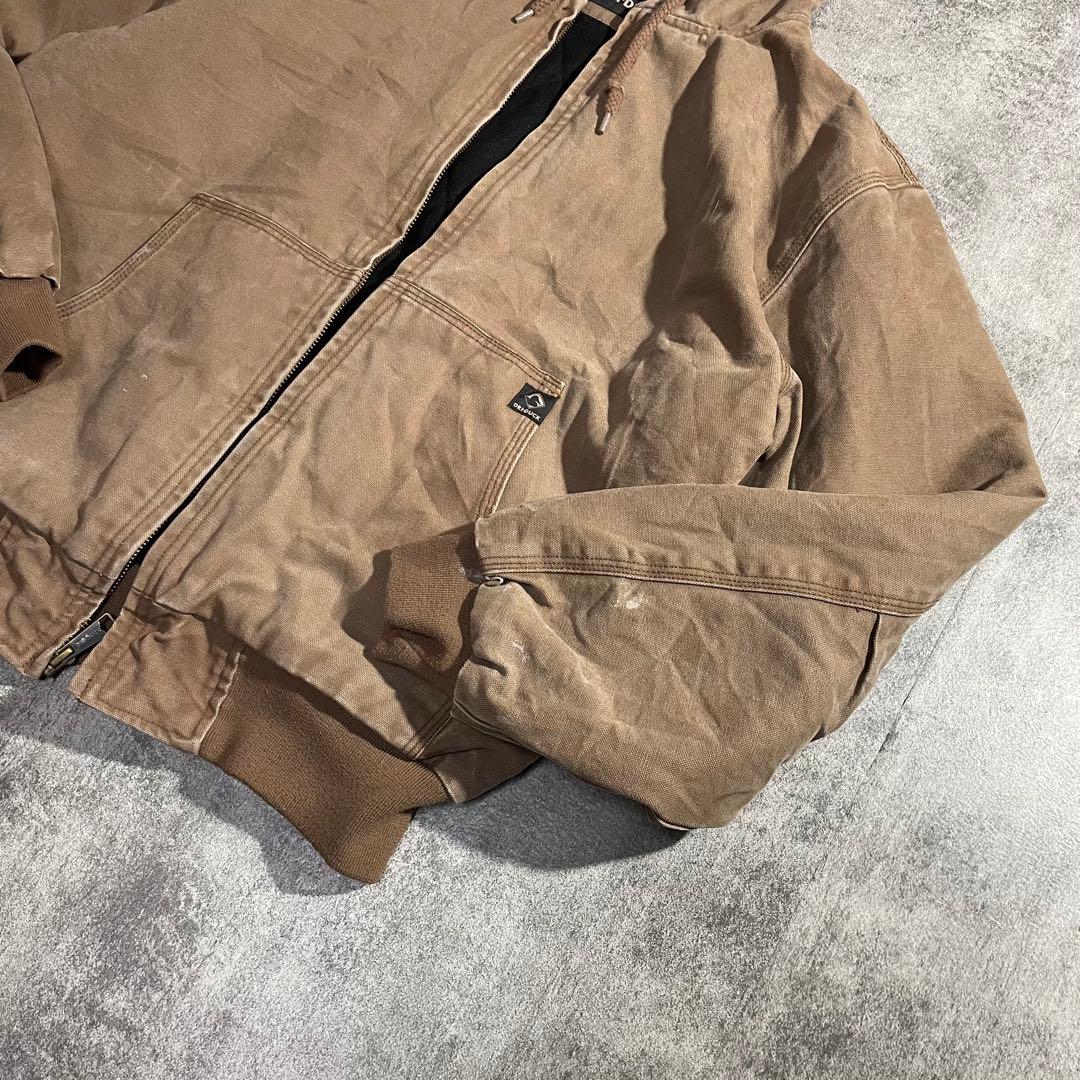 90-00sUSA古着アクティブジャケットダック生地キャラメル色Lサイズフェード