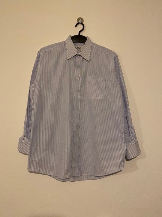 HERMES ストライプシャツ HERMES(エルメス) ストライプシャツ スカイブルー サイズ 43｜【公式