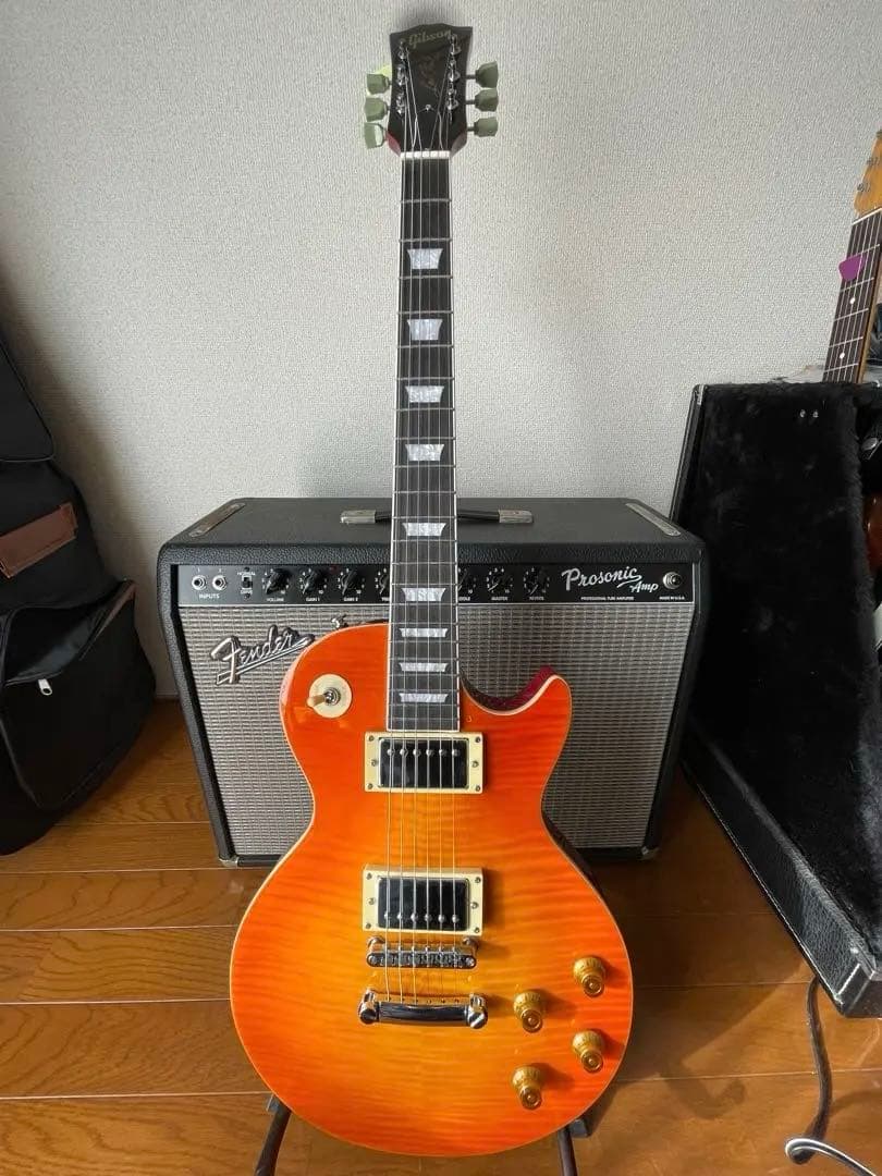 チブソン レスポール ブックマッチ 貼りメイプル バック材不明