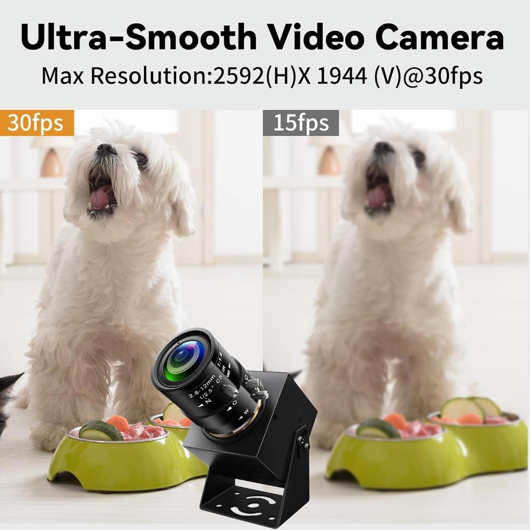 ELP 5メガピクセル USBカメラ 2.8-12mm 4倍望遠光学レンズ - メルカリ