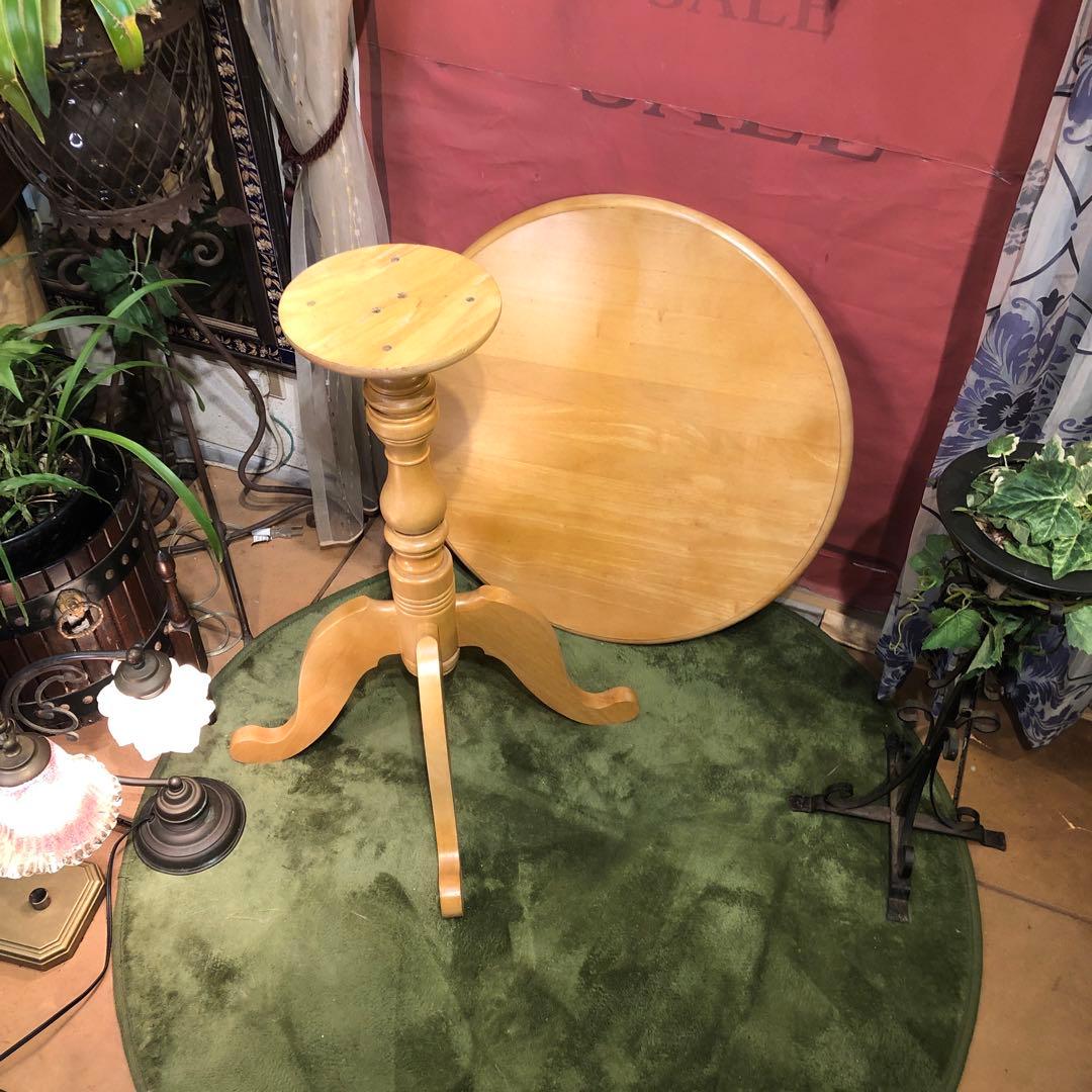 70's ヴィンテージ スピンドルレッグ コンパクト ラウンドテーブル