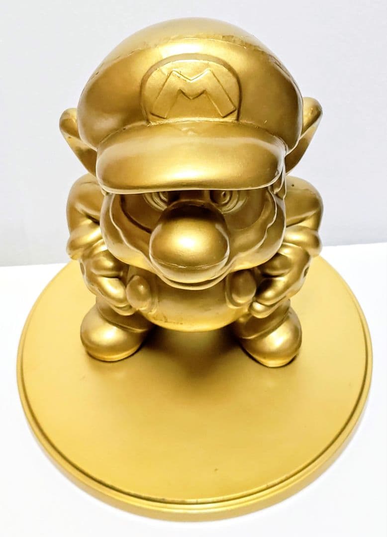 非売品 任天堂 特約店 スーパーマリオ 金のマリオ像 台座付 ゴールド マリオ