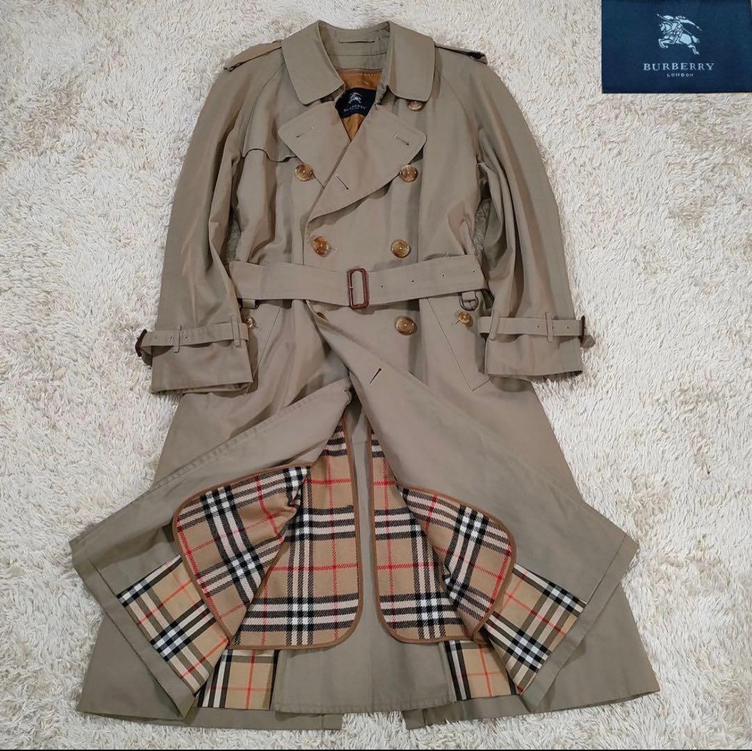BURBERRY ベージュ トレンチコート ロング ギャバジン フィッツロヴィア トレンチコート (クラムベージュ